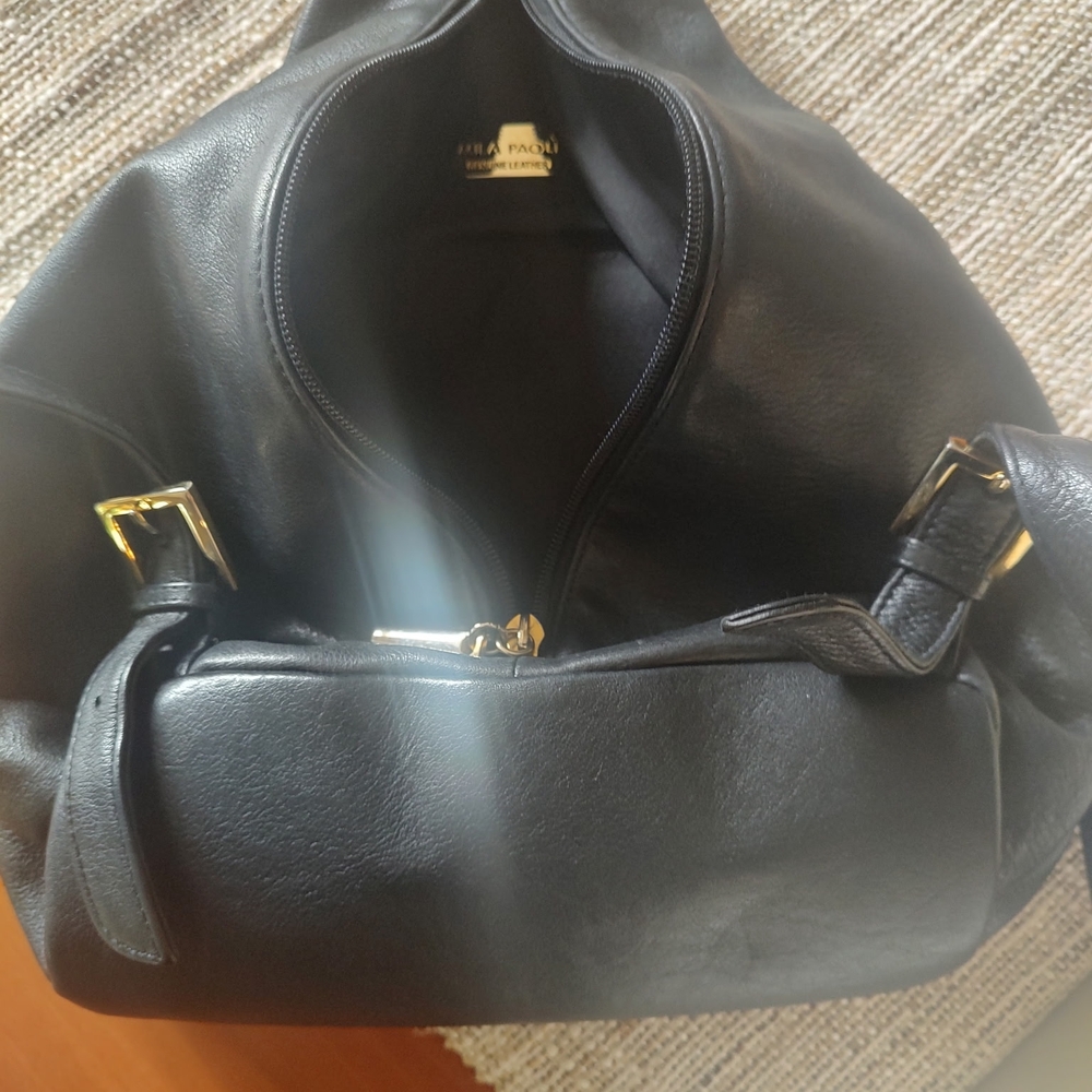 Black Leather Backpack - Picture 5 of 5
